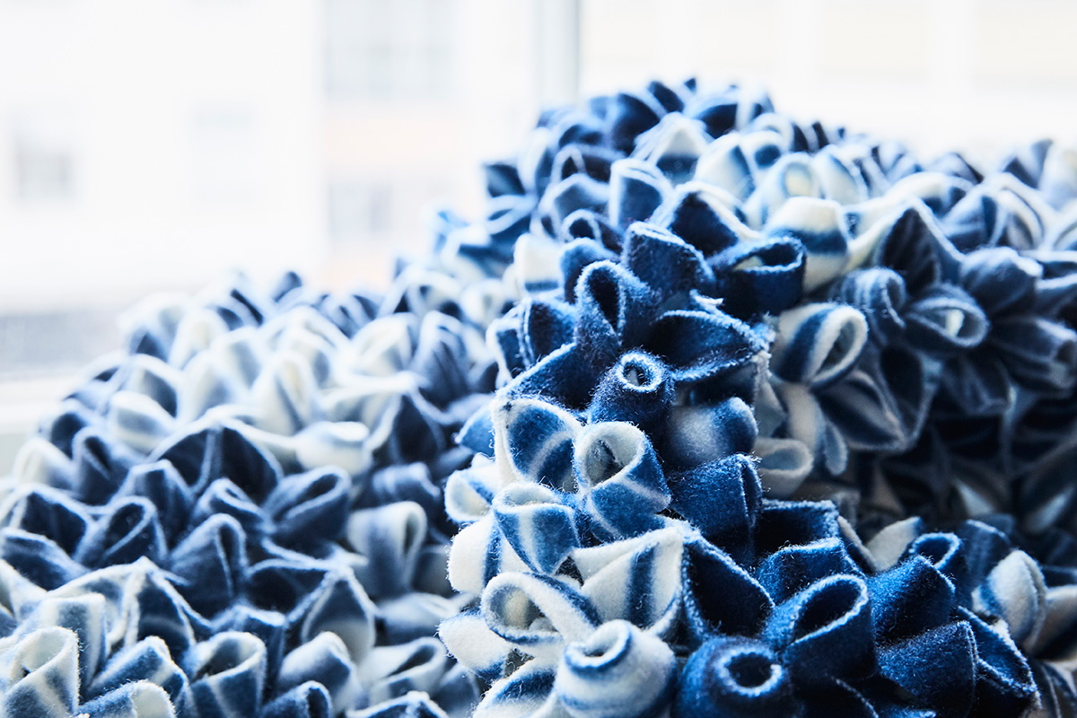 Apsara 2016. Arashi shibori på vävt ylletyg. Foto: Per Englund ⓒ My Holmberg