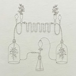 Experiment, handbroderi på galon, 52 x 56 cm ©Mona Petersson