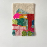 Cosmo Planetarium Shibuya, Sakuragaokacho, Shibuya-ku, Tokyo. Handtuftad ullmatta för vägg