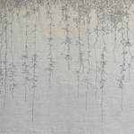 Slå rot fästa stygn, detalj handbroderi på lin,  156 x 200 cm ©Mona Petersson