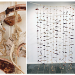 "Björkens skrift" 2024. Virkad handspunnen ull och näver. © Elizabet Christiansson