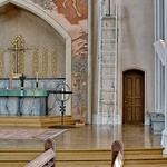 Zwischen heute und früher, zwischen Heim und weh 2011, installation i Sofia kyrka, fotograf Jann Lipka © Maria Sandstig