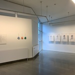 Mona Petersson/ "Rotkrona", Maria Wahlgren/ "Anteckning I-III", Maria Hägglund/ "Förändring". Foto: Elizabet Christiansson
