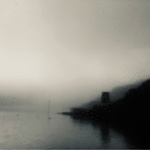 Solnedgång bleke dis, stilla sinne, på väg hemåt mot ön, Iphonefoto, ©Mona Petersson