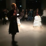 Textile Art Conference. Inger Bergström visar utställningen Berättelser om/Stories About. Foto Lotte Nilsson-Välimaa © Fiber Art Sweden